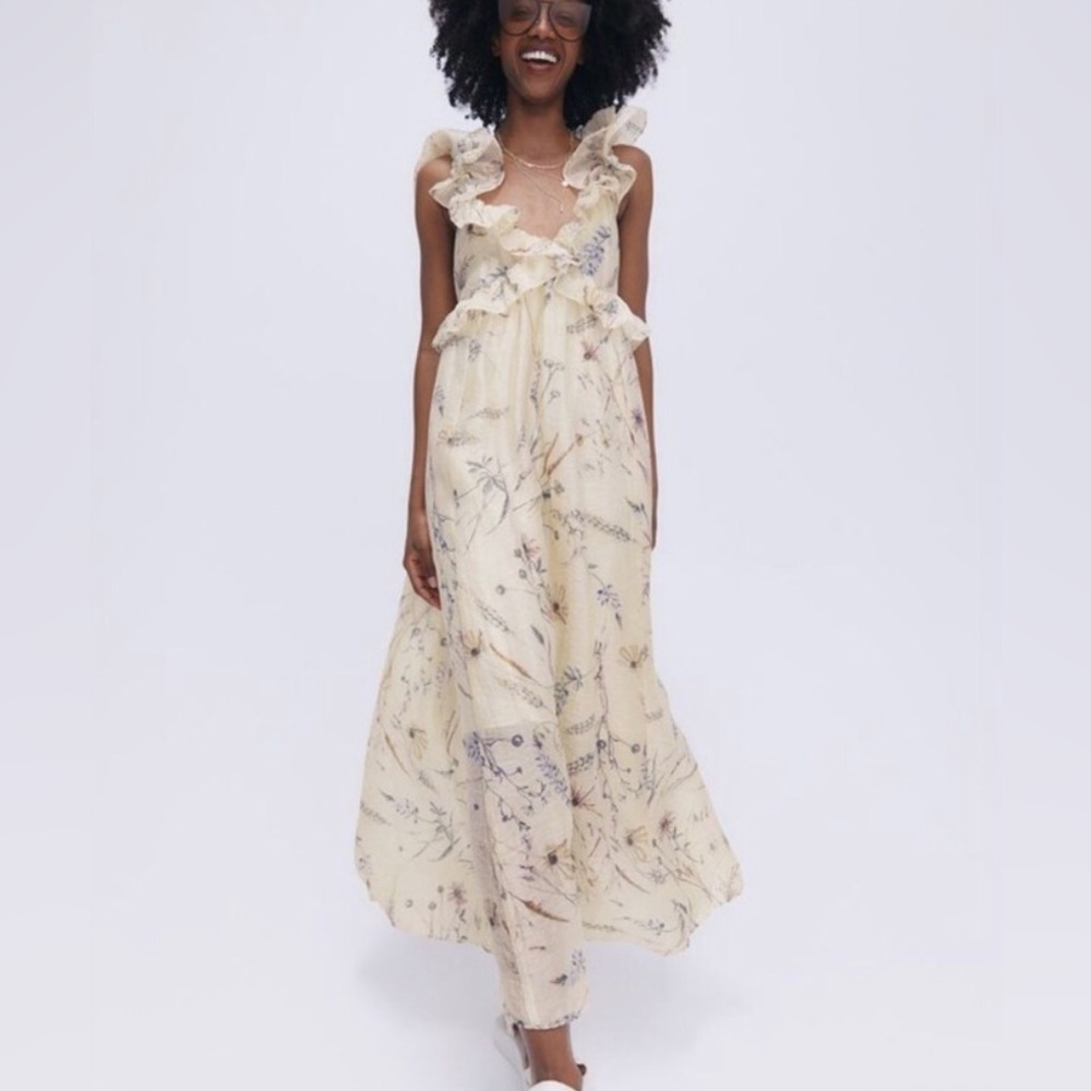H&M Ruffle Maxi Dress Size Large NWT